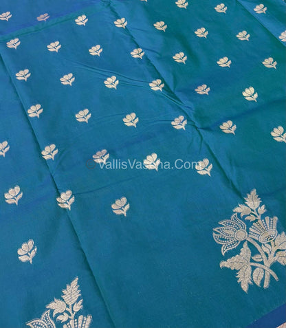 Semi Soft Silk - Peacock Blue Shade -VVSSS019