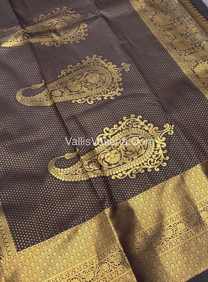 Semi Kanchipuram Silk - Grey Shade  - VVSKS002