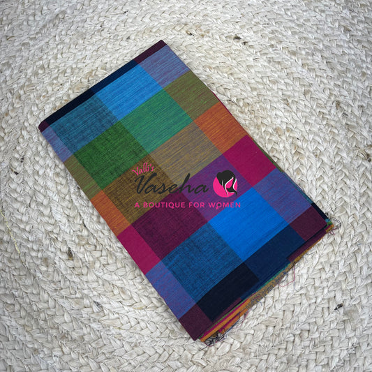 Blouse Bit - Pure Cotton - Multi Checks - 1 mtr - VVBB001
