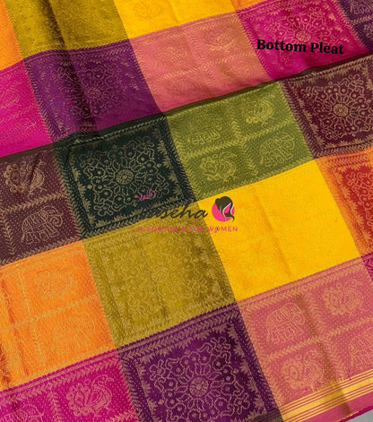 Pure Soft Silk Saree - Partly Pallu -  Half & Half Saree - VVPSS088