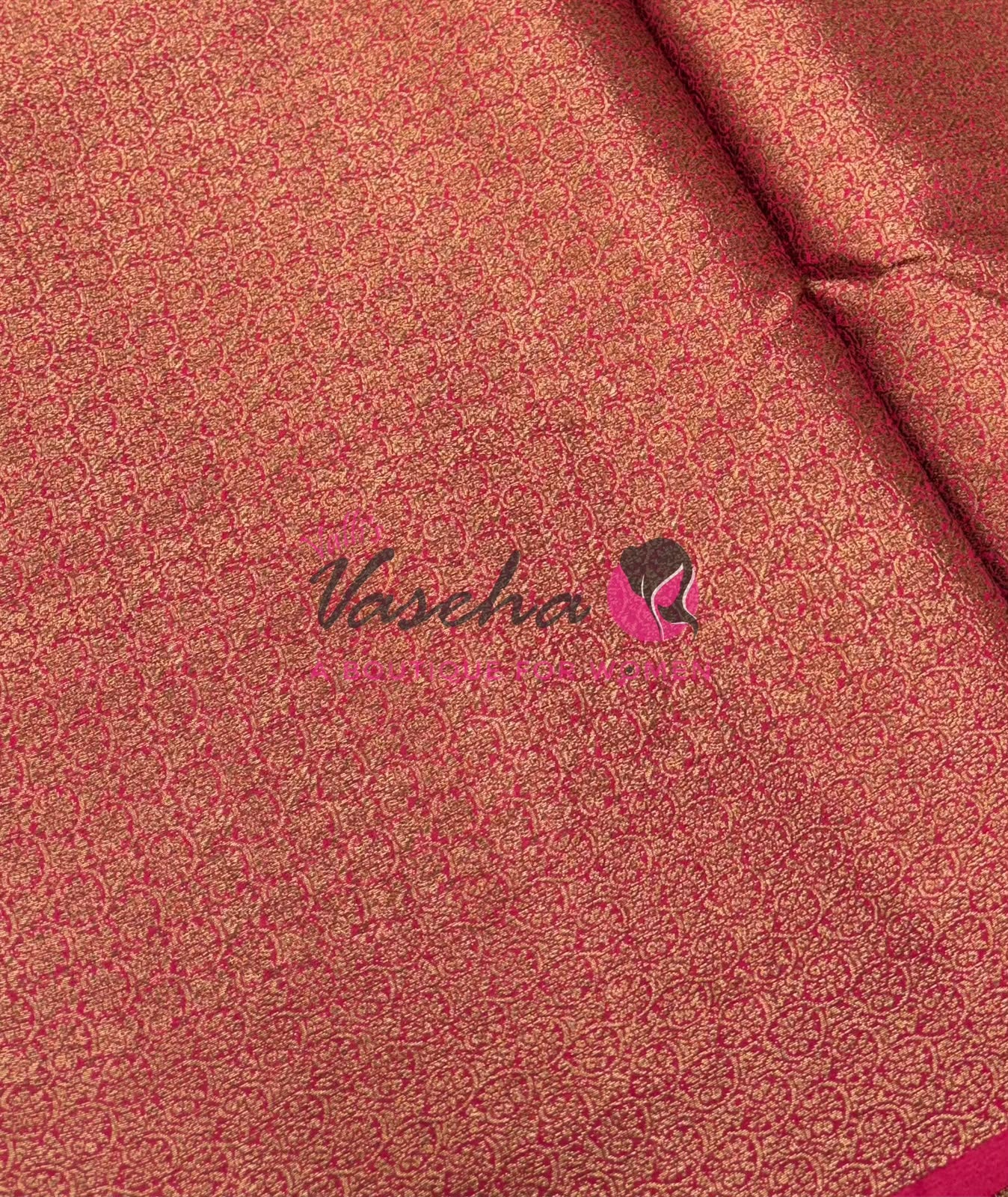 Bamboo Silk Saree- Blue with Pink Shade - VVBSS014