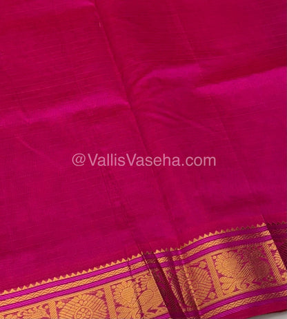 Pure Silk Cotton Saree - Pink With Pink  - Lakshadeepam Design - VVPLD001