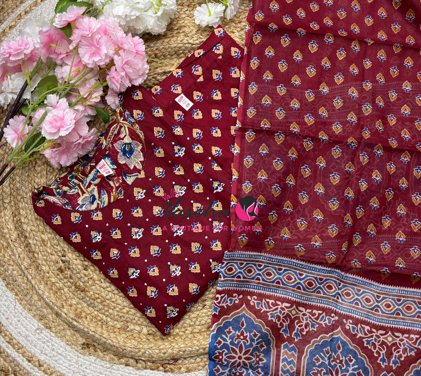 Ready Made - Anarkali - Salwar, Kameez & Duppatta(3pc)- Printed Cotton - VVAS011