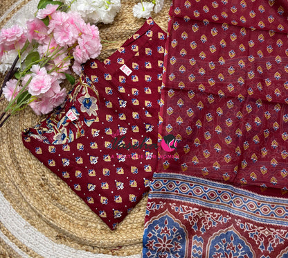 Ready Made - Anarkali - Salwar, Kameez & Duppatta(3pc)- Printed Cotton - VVAS011