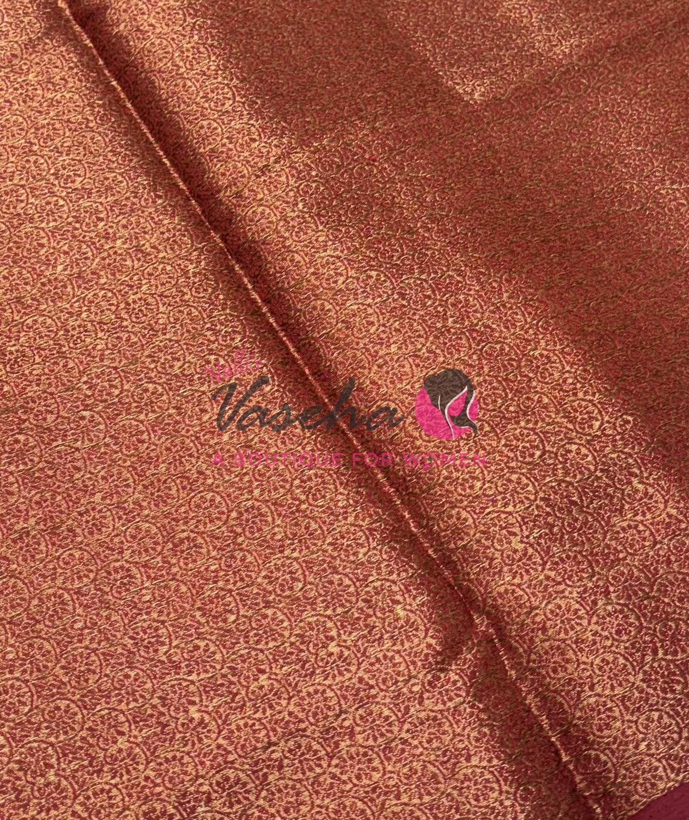 Bamboo Silk Saree- Peach with Pink Shade - VVBSS013