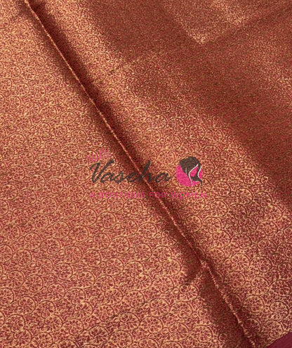 Bamboo Silk Saree- Peach with Pink Shade - VVBSS013
