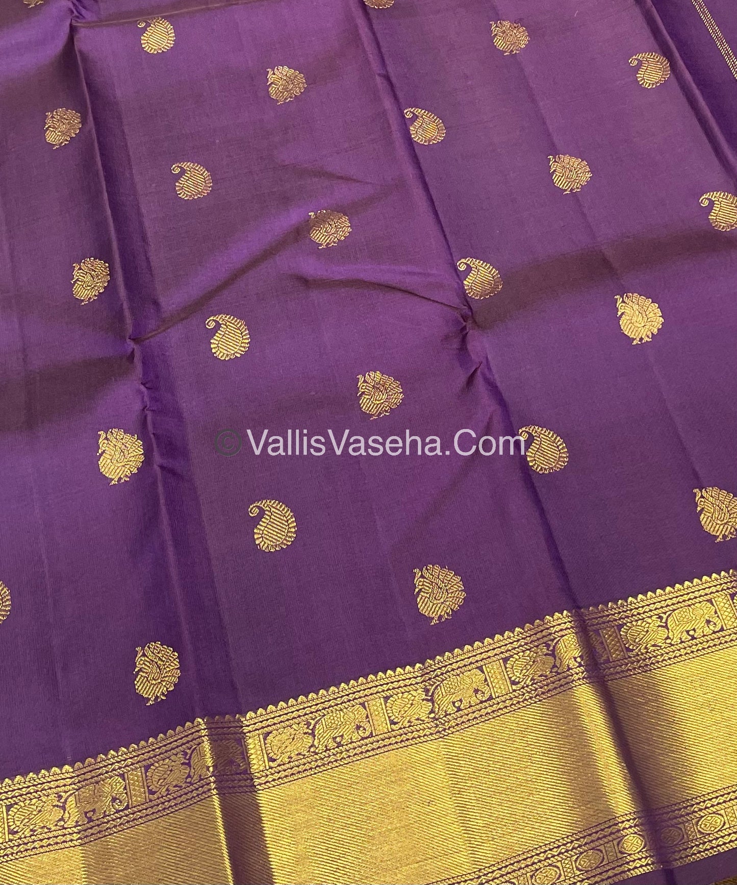 Pure Kanchipuram Silk Saree - Purple Shade - VVPS014