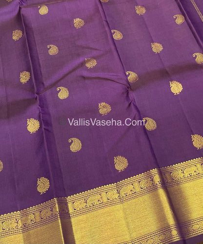 Pure Kanchipuram Silk Saree - Purple Shade - VVPS014
