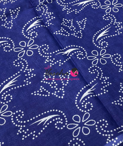 Pure Soft Mul Mul Cotton Sarees - Hand Block Prints - VVMMC011