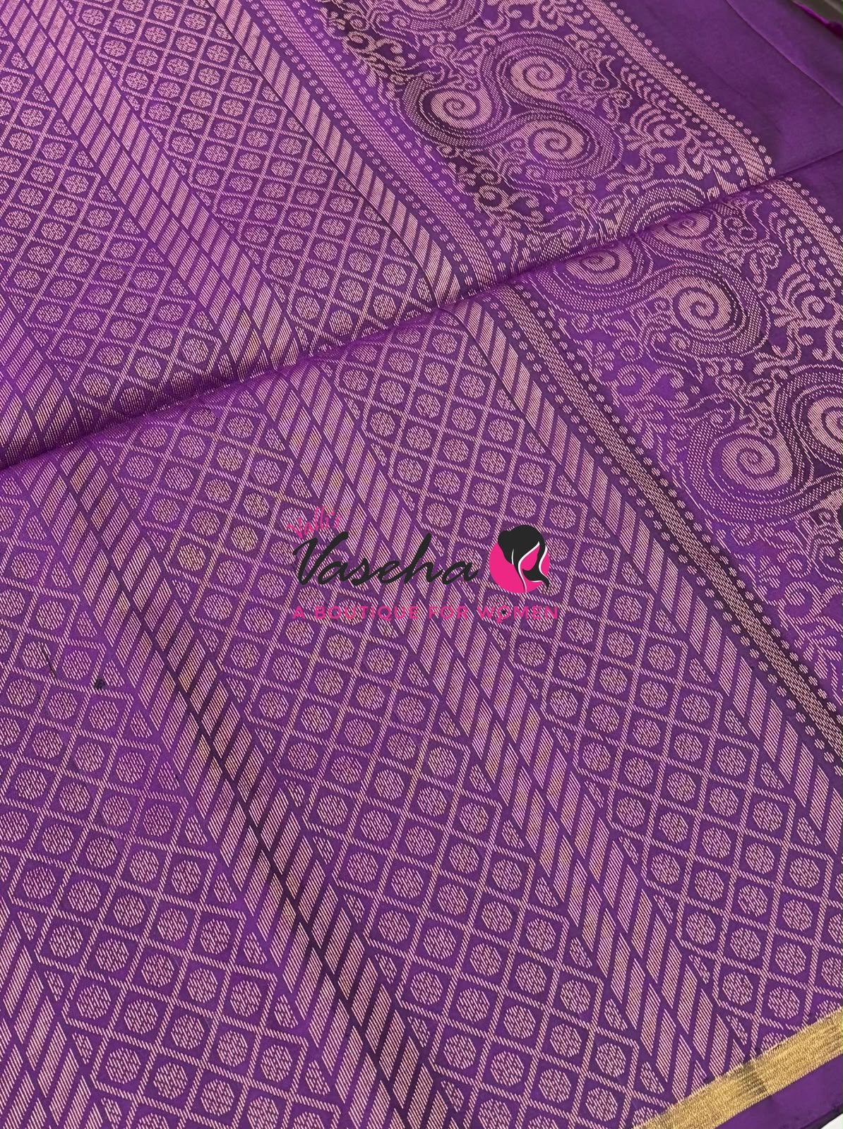 Pure Soft Silk Saree - Rust Orange & Purple - VVPSS091