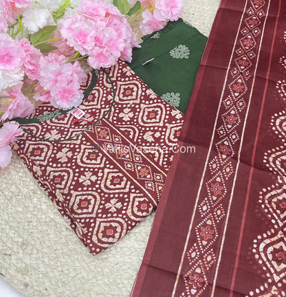 Ready Made - Salwar, Kameez & Duppatta(3pc) - Batik Printed - VVRBS001