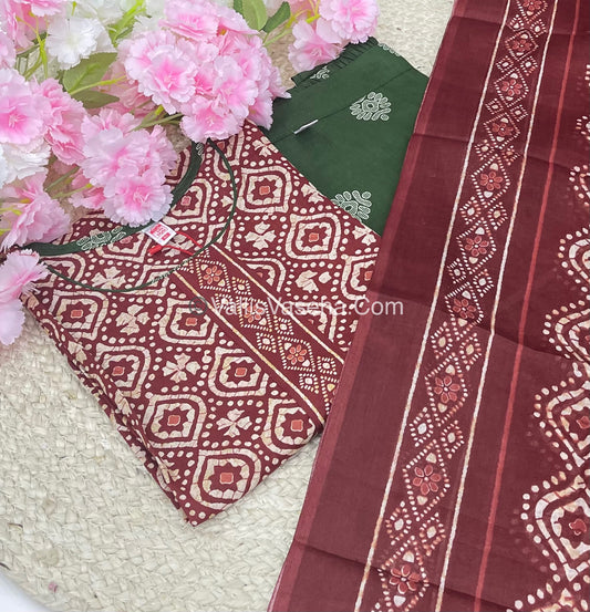 Ready Made - Salwar, Kameez & Duppatta(3pc) - Batik Printed - VVRBS001