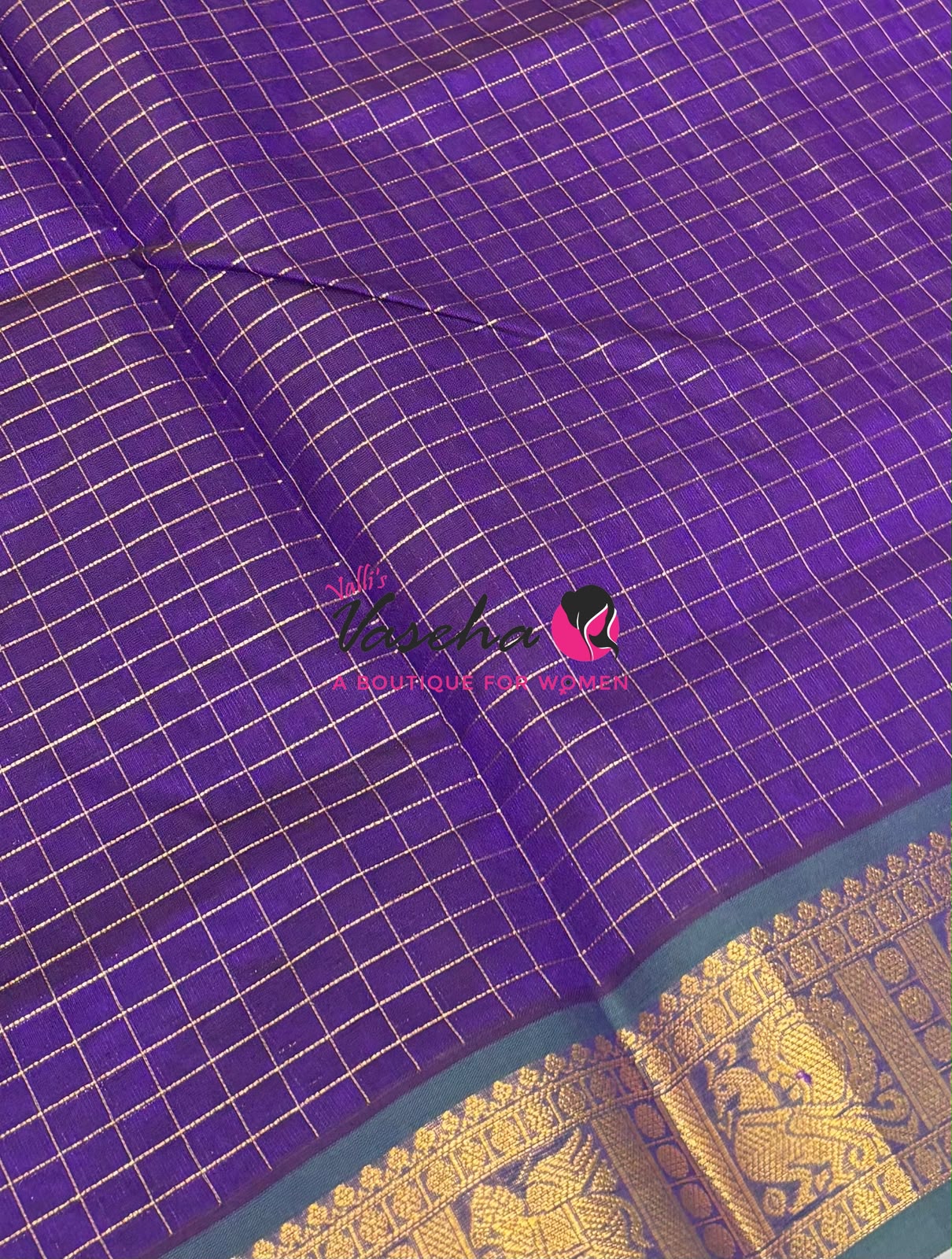 Pure Silk Cotton Saree - Zari Checks - VVCSC001