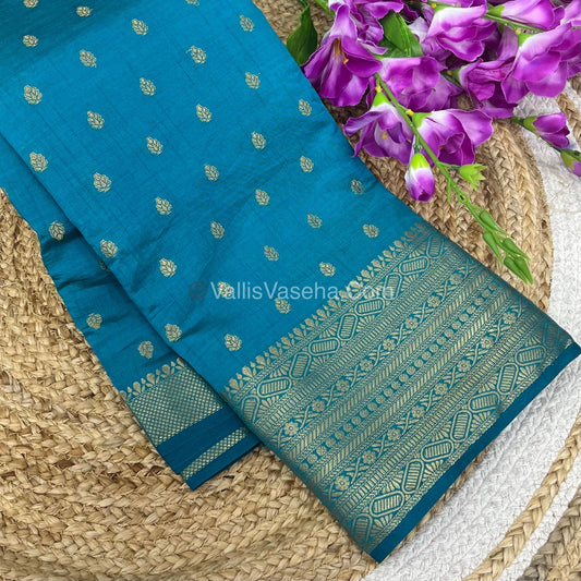 Semi Tussar Silk Saree - Blue  Shade - VVSTS008