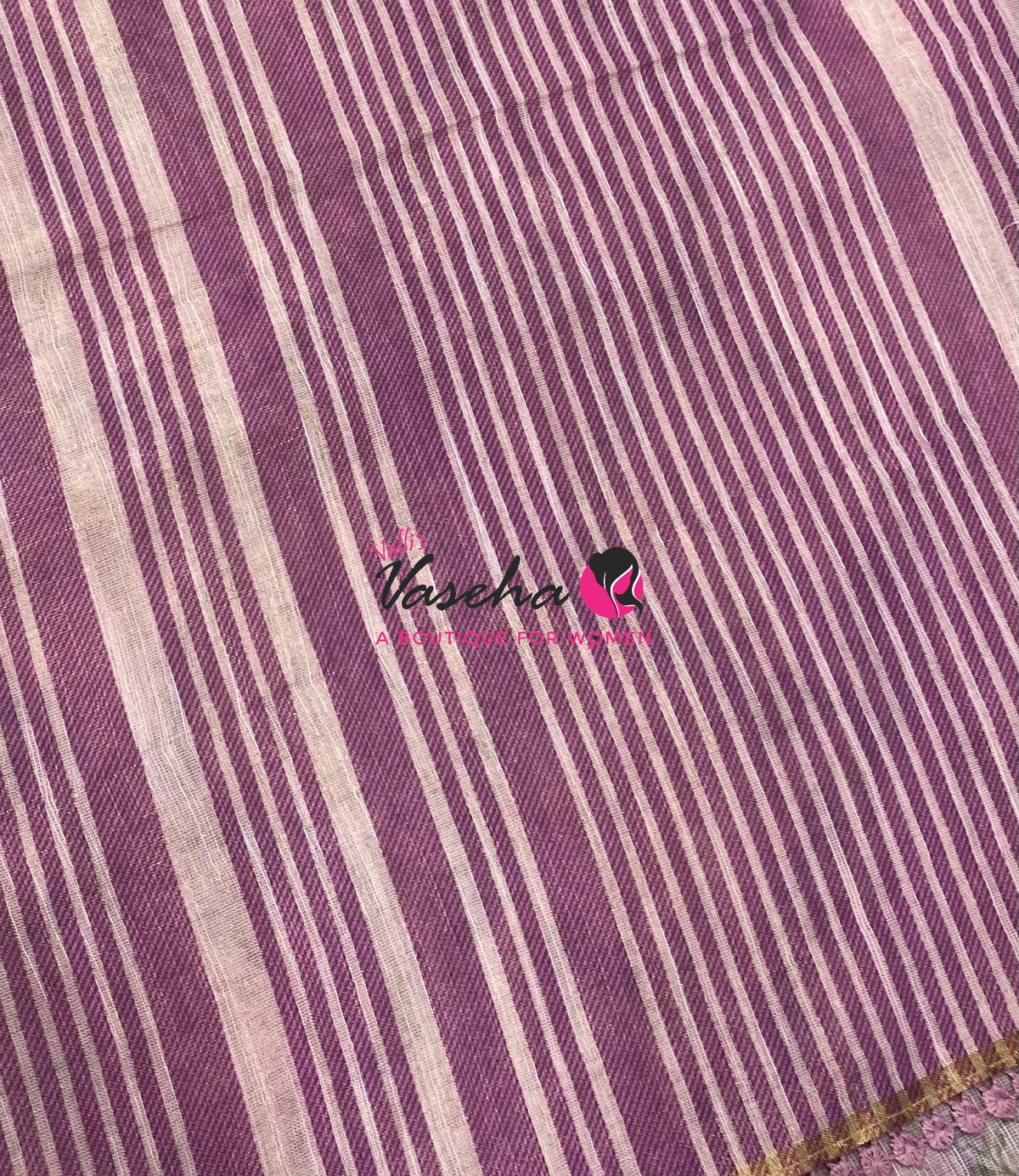 Linen Tissue Saree -  Light & Dark Combo - Pink Shade- VVLTS006