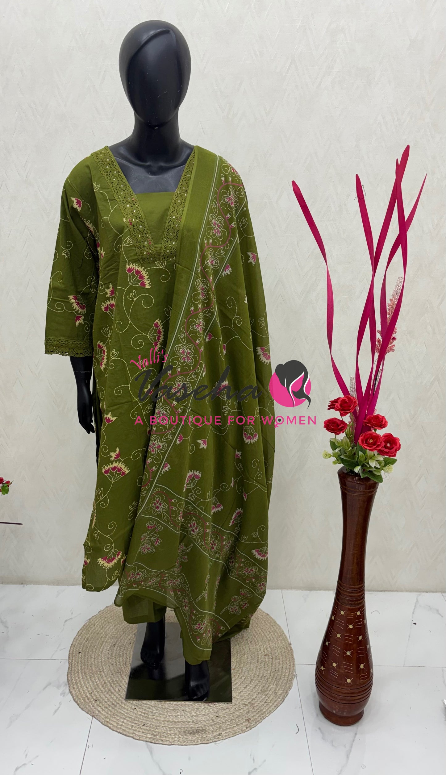 Ready Made |Salwar, Kameez & Duppatta(3pc)|Cotton |VVRMS020