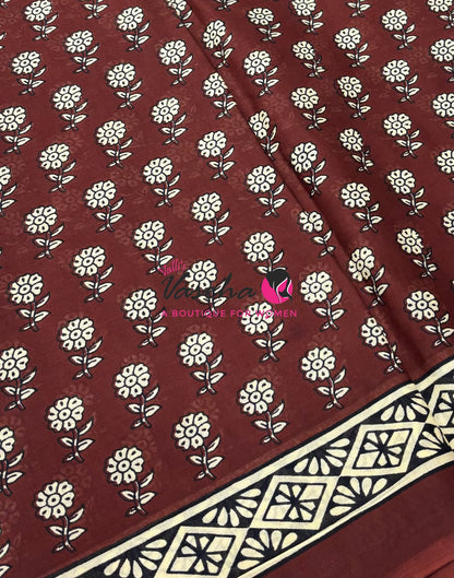 Pure Soft Mul Mul Cotton Sarees - Hand Block Prints - VVMMC011