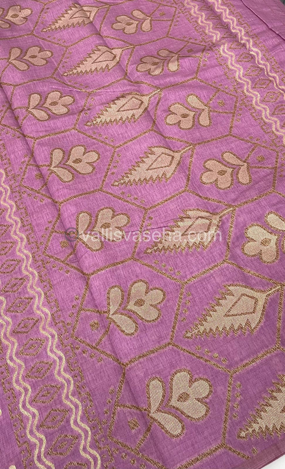 Cherry Tussar - Semi Tussar Silk - Onion Pinkish Light Lavendar  Shade - VVSTS009