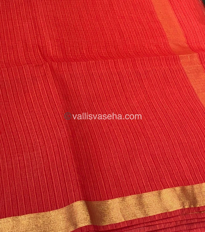Pre booking ( 4 to 6 weeks time )Light Weight Kota Saree - Red Shade - VVKS001