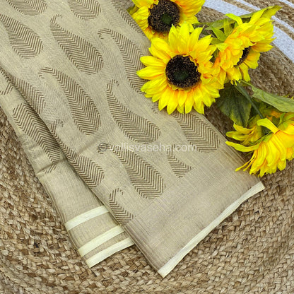 Semi Tussar Silk -  Cream Shade - VVSTS001