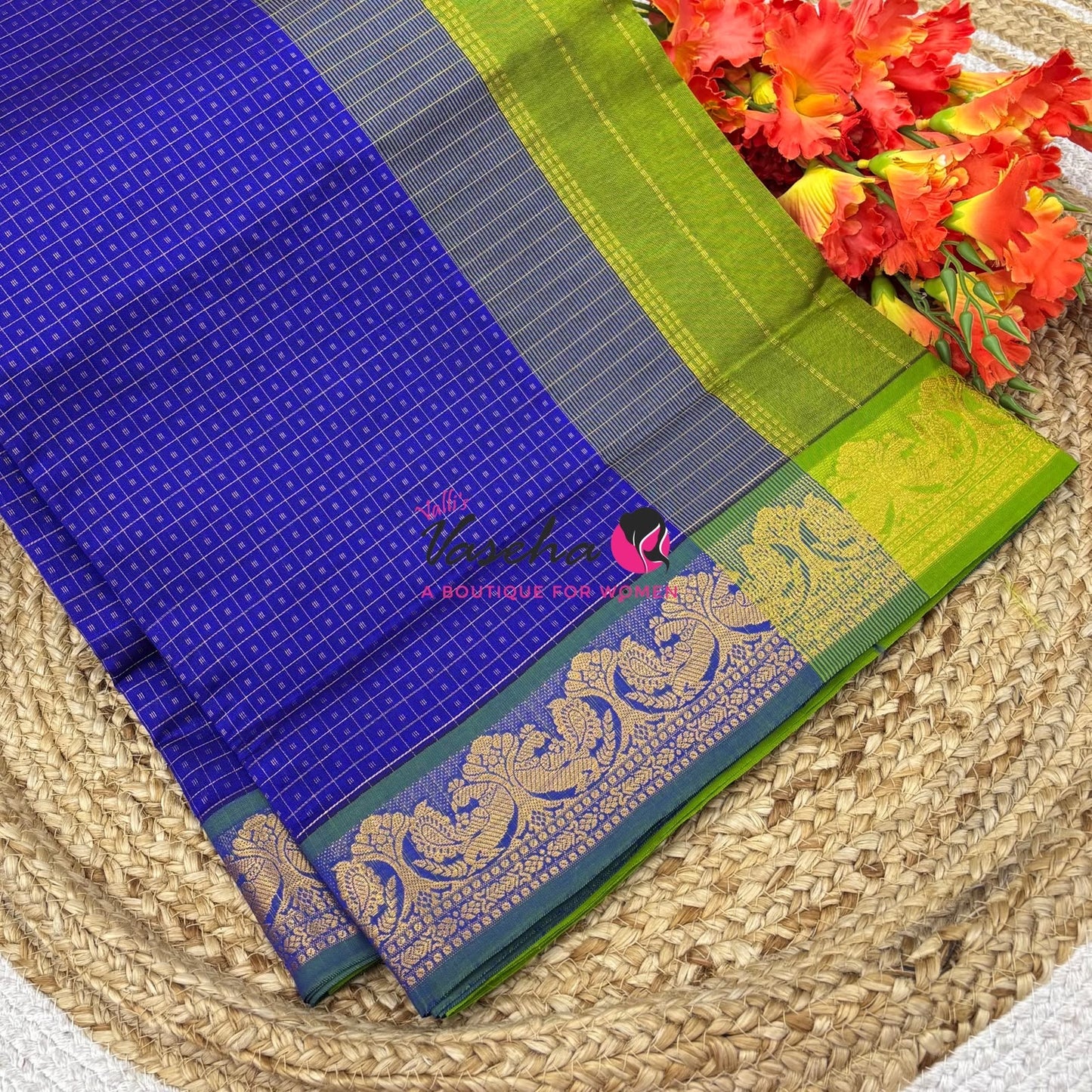 Semi Silk Cotton Saree Lakshadeepam Shade |VVSSC009