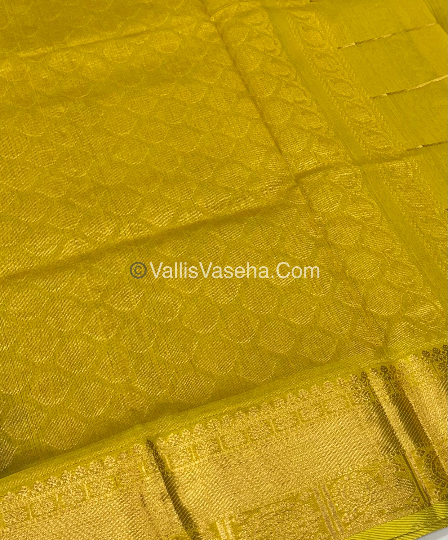 Pure Silk Cotton Saree - Mayil & Chakkaram Design - Dark Purple & Yellow - VVMC001