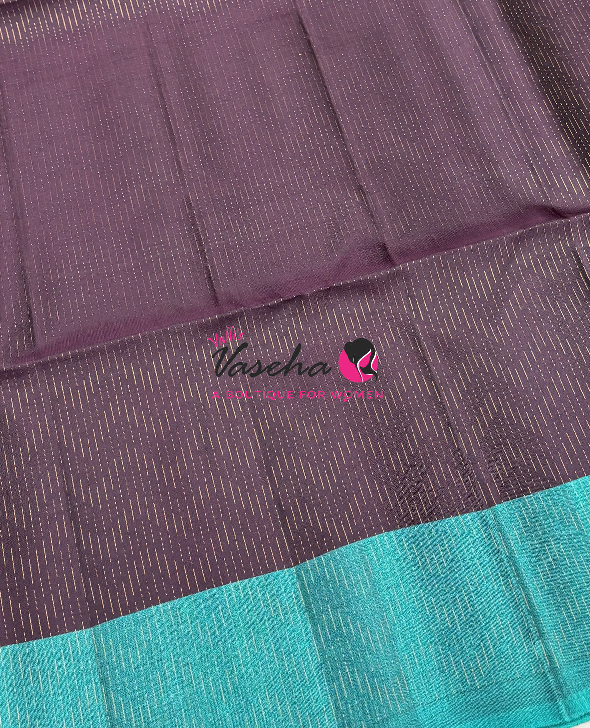 Pure Soft Silk Saree  - Vairavoosi Pattern - Brown With Blue - VVPSS095