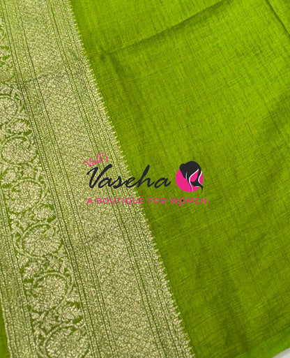 Banarasi - Heritage Silk - Semi Kathan Silk - Parrot Green Shade - VVBHS010