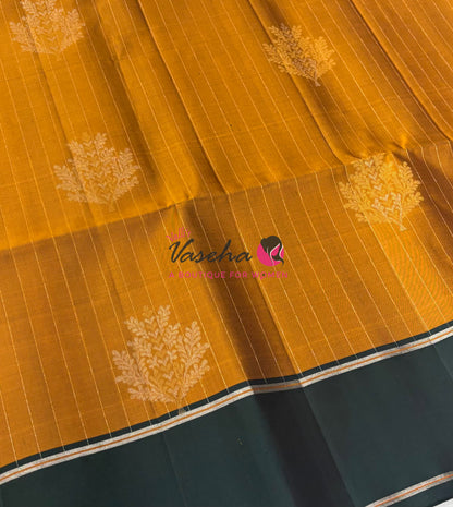Pure Soft Silk Saree  - Honey & Green Combo - VVPSS055