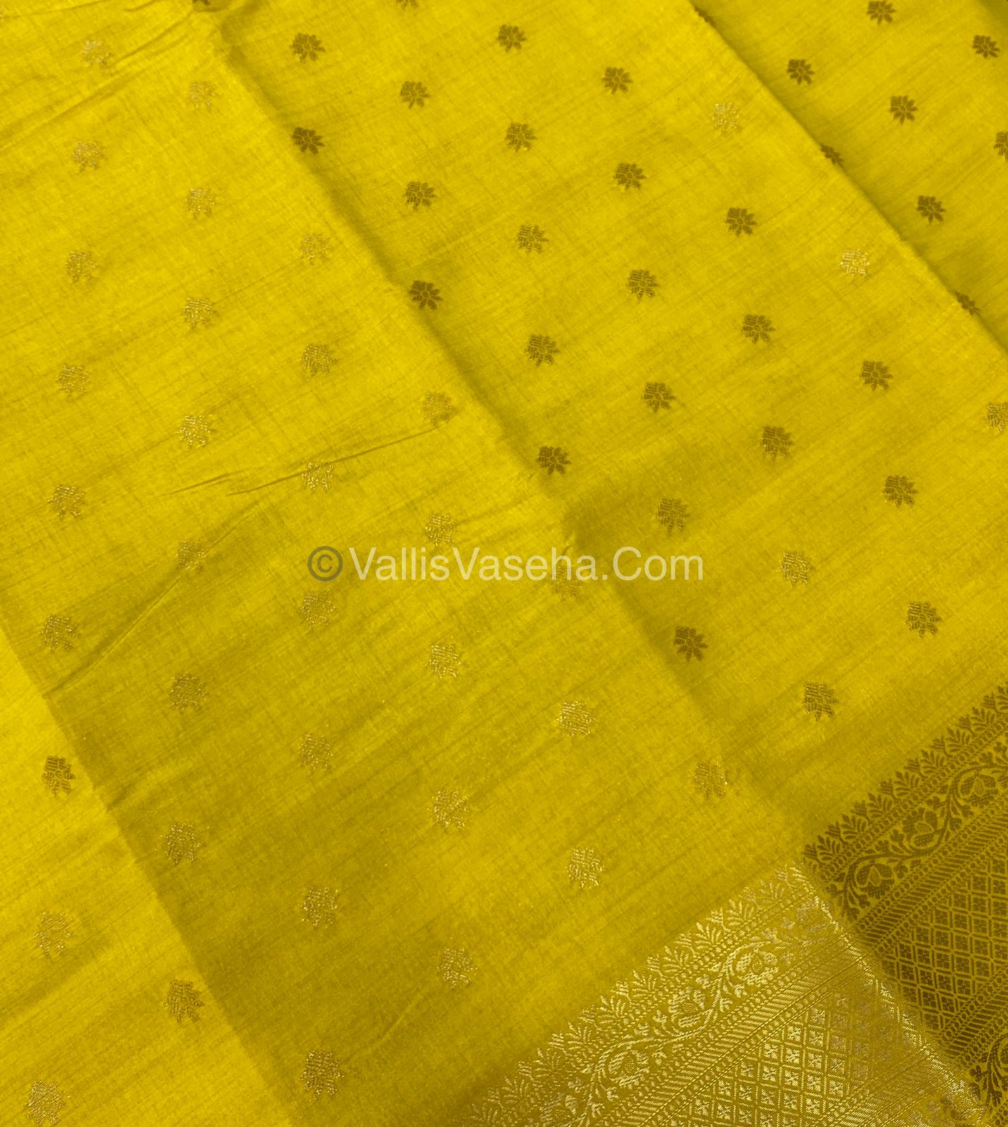 Semi Tussar Silk  - Yellow Shade  - VVSTS014