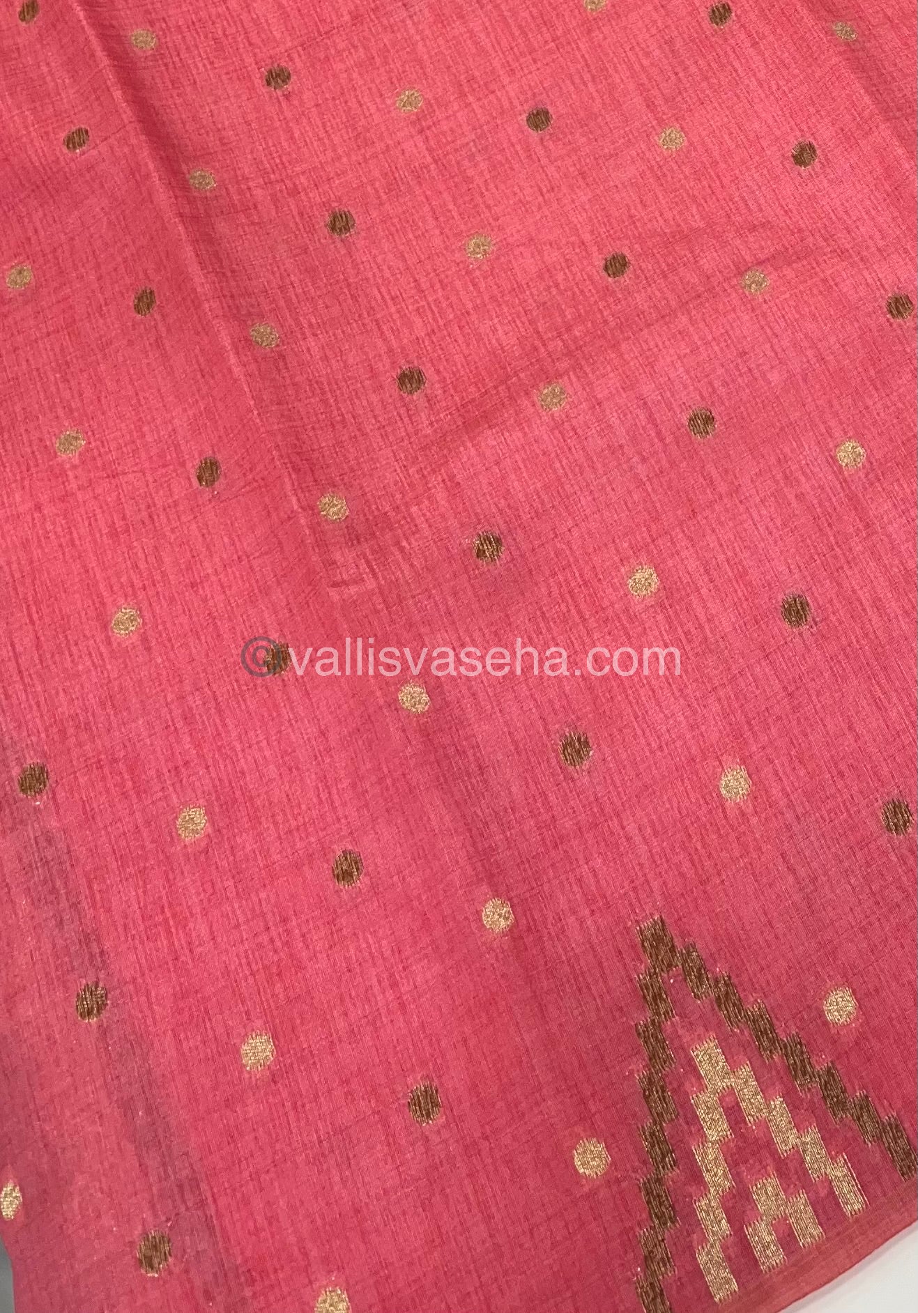 Cherry Tussar - Semi Tussar Silk - Peach Shade - VVSTS009