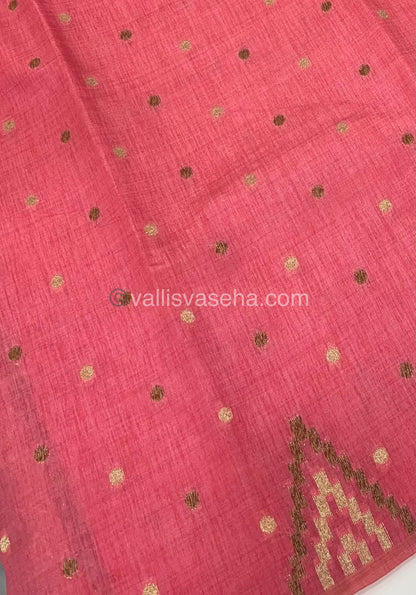 Cherry Tussar - Semi Tussar Silk - Peach Shade - VVSTS009