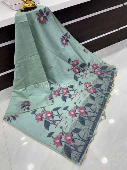 Muga Cotton Saree - Contrast Blouse - VVMCS001