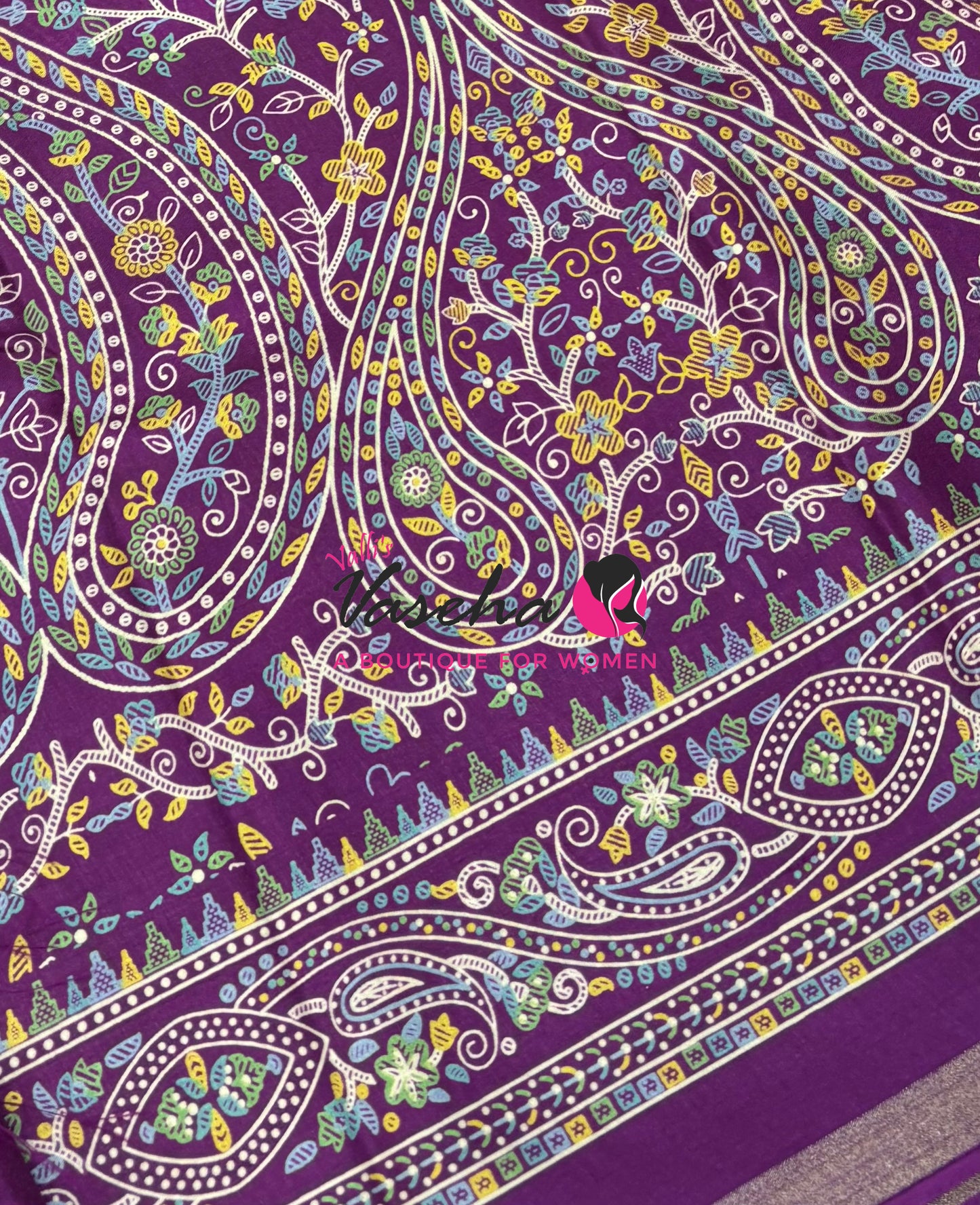 Casual Wear - Fancy Printed Silk  - Wine  Shade - VVFPS001