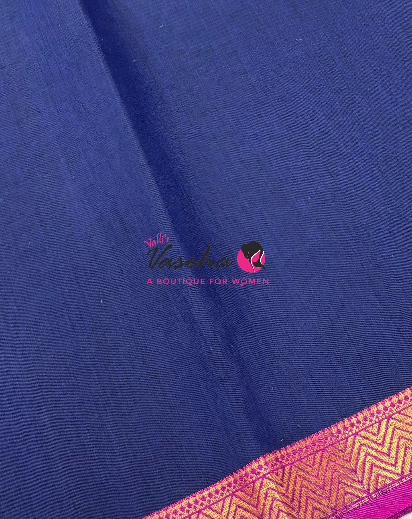 Fancy Mixed Cotton - Navy Blue With Pink  Shade - VVFMC005