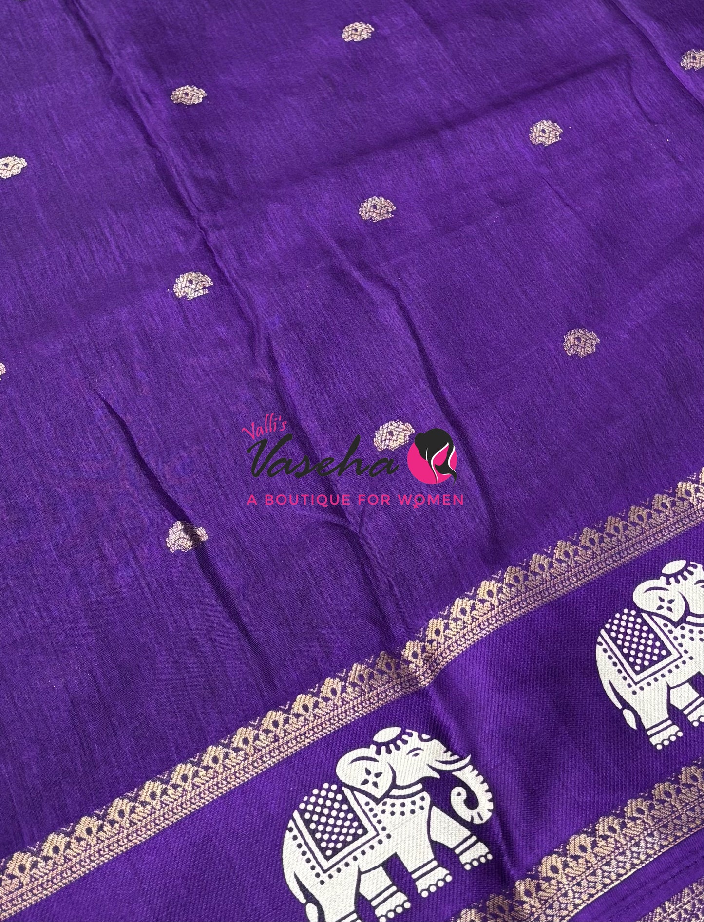 Casual Wear Sarees - Semi Binny / Semi Dola Silk - Purple Shade - VVSDS007