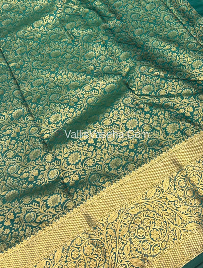 Semi Kanchipuram Silk - Green shade - Semi Bridal - VVSKS002