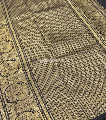 Semi Soft Silk - Border less - Black Shade -VVSSS026