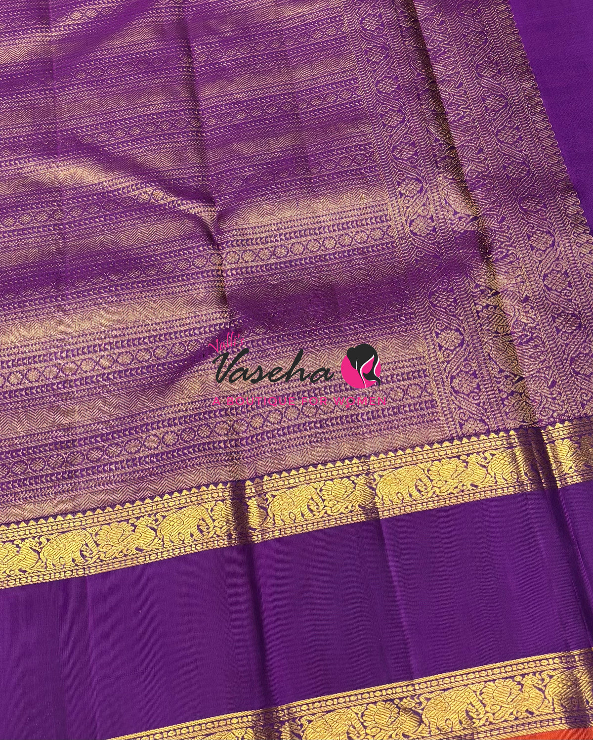 Pure Bridal Kanchipuram Silk Saree -  Green & Purple Combo - VVPS076