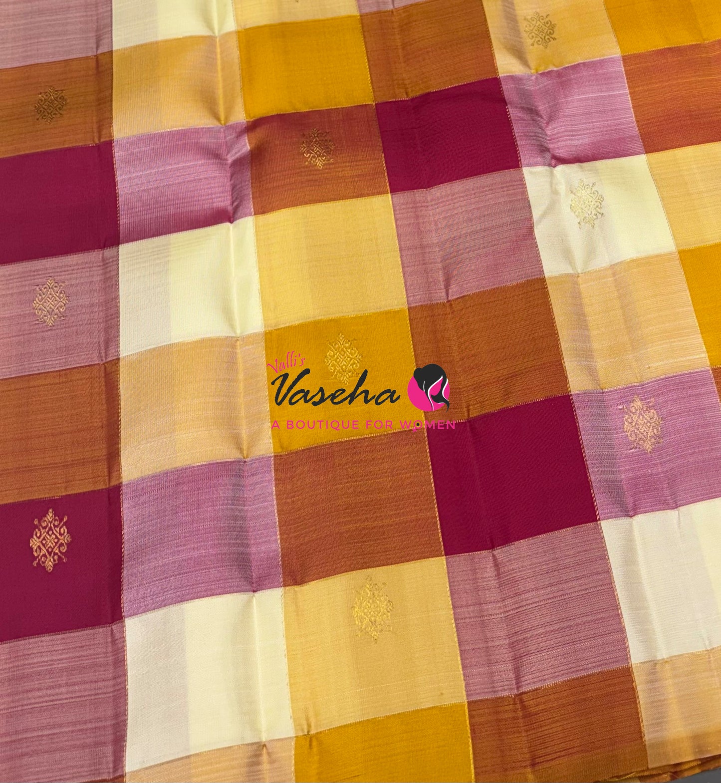 Pure Kanchipuram Silk Saree - Pazhum Pazhamum Checks - VVPS082
