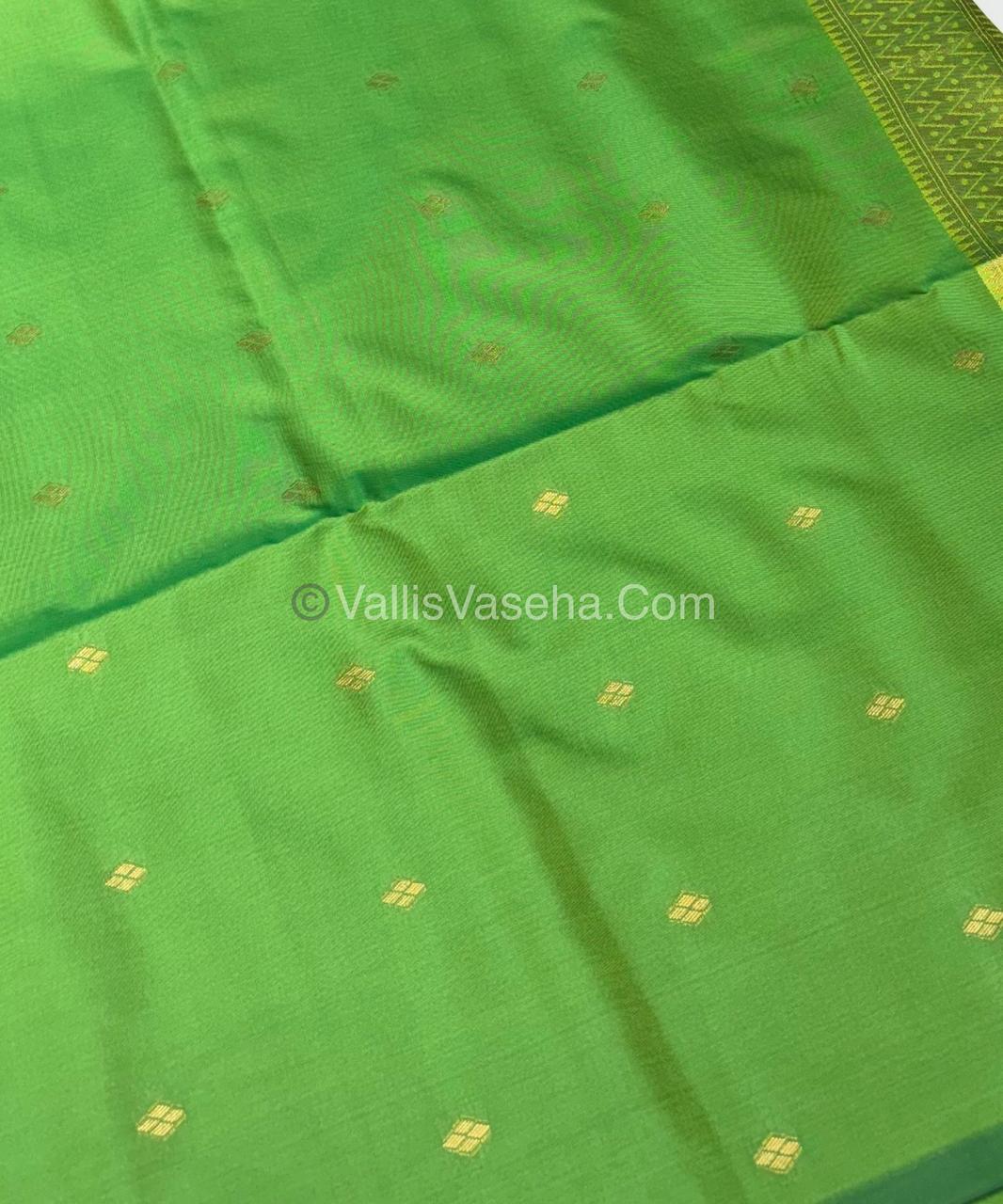 Semi Soft Silk - Border less - Green Shade -VVSSS023