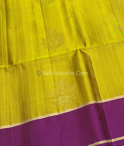 Pure Soft Silk Saree  -  Yellow & Purplish Pink Combo - VVPSS055