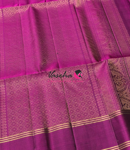 Pure Soft Silk Saree  - Mustard Yellow & Purplish Pink Combo - VVPSS145