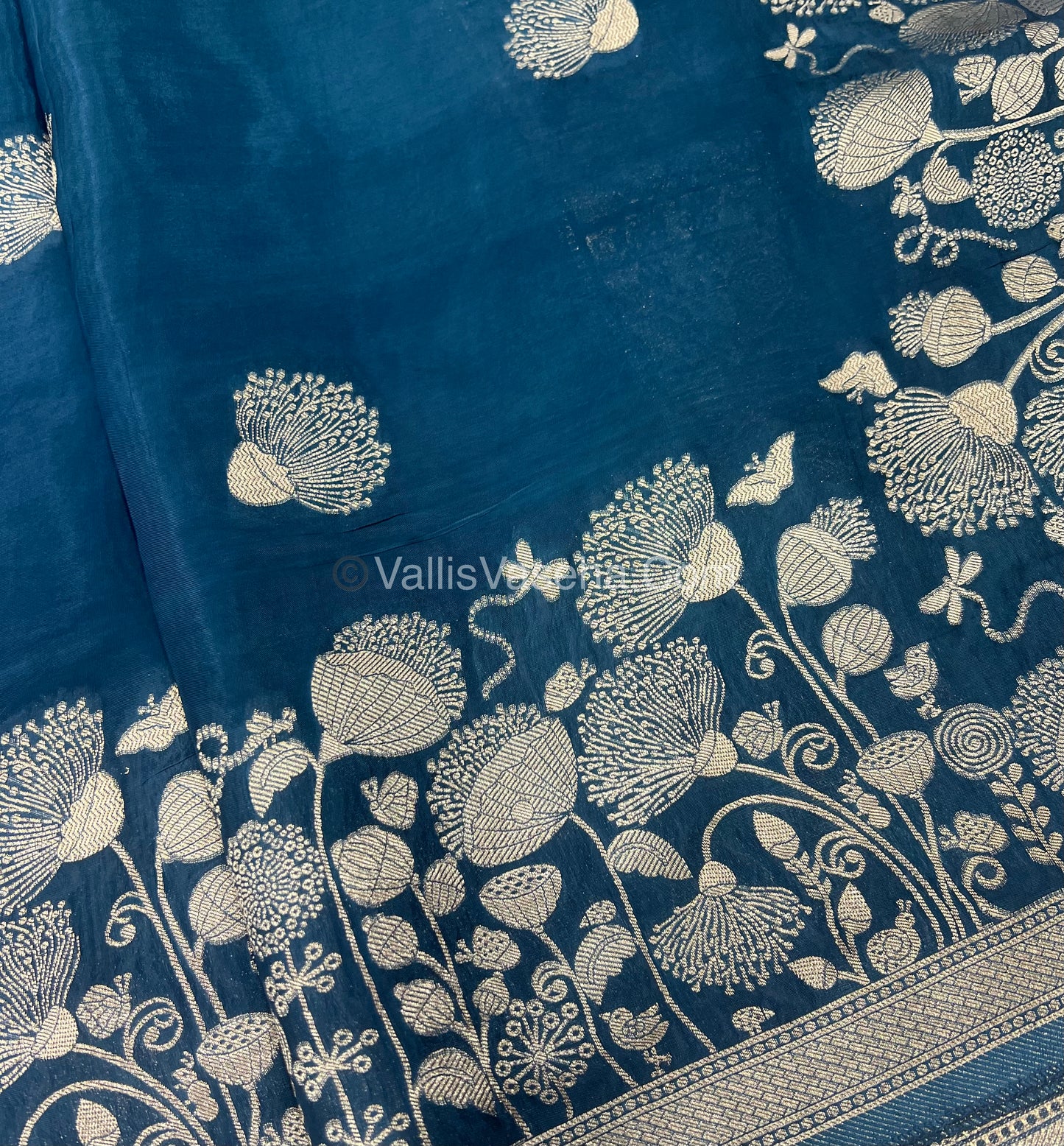 Banarasi Premium Viscose Saree - Ramar Blue Shade - VVBPV001