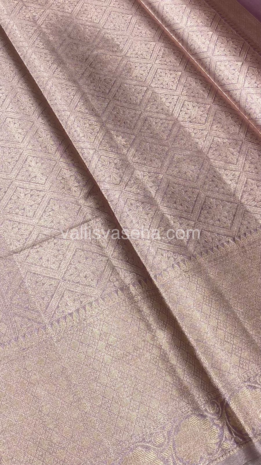 Semi Bridal Tissue Sarees - Light Lilac mixed Pink Shade - VVSBT002