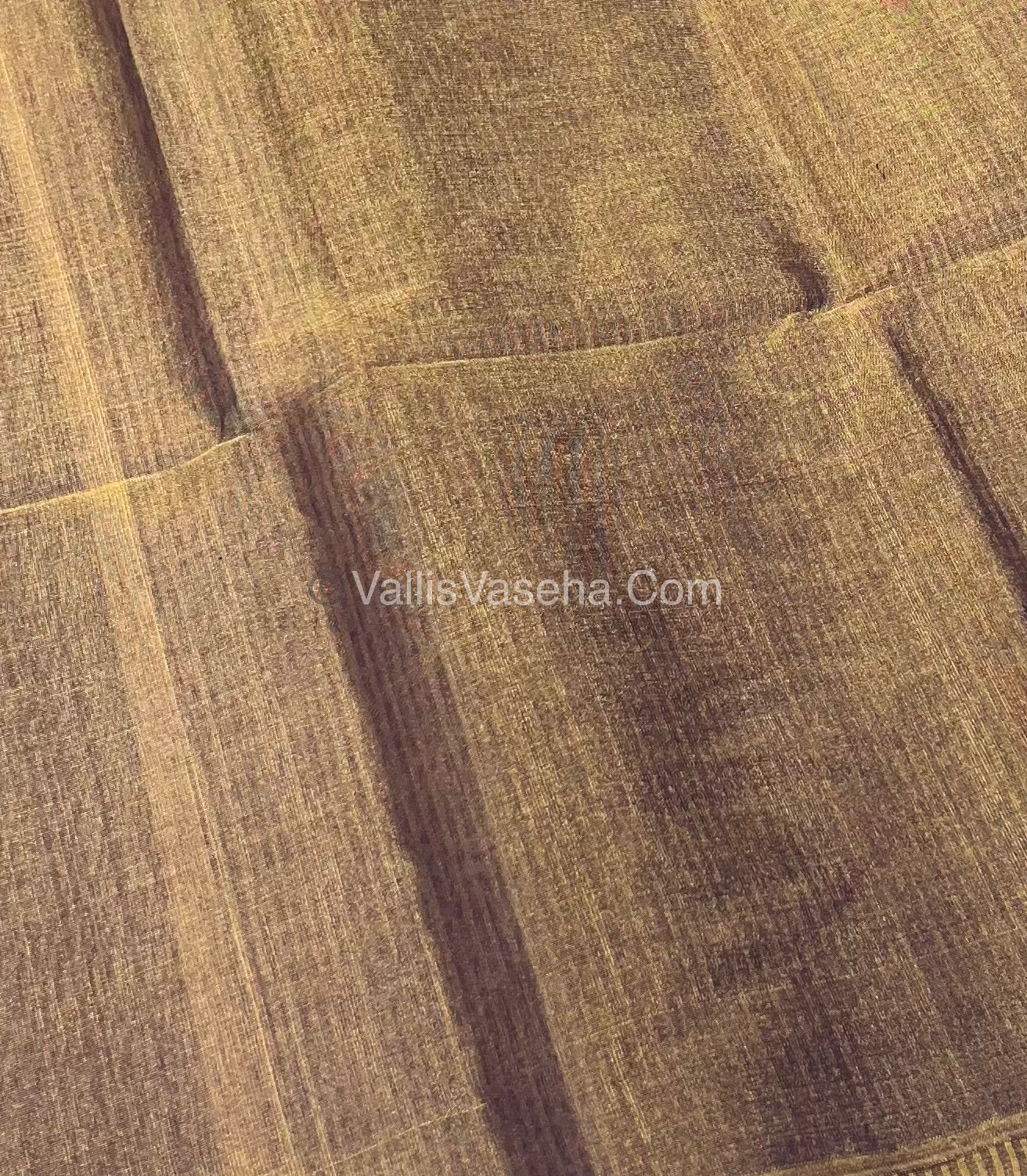 Pure Maheshwari Tissue Silk - Triple Tone Purple & Gold Shade - VVMTS001