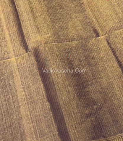 Pure Maheshwari Tissue Silk - Triple Tone Purple & Gold Shade - VVMTS001