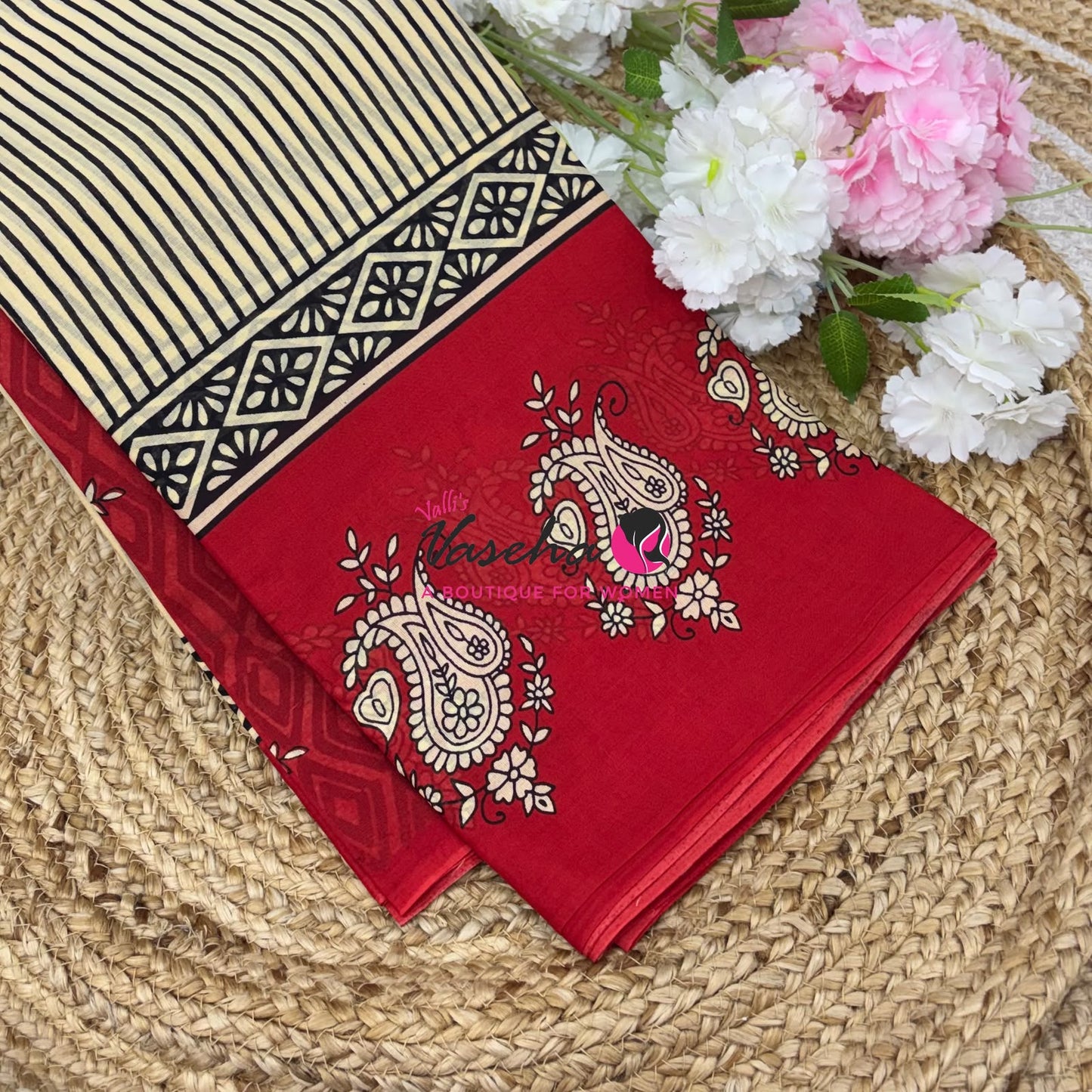 Pure Soft Mul Mul Cotton Sarees - Hand Block Prints - VVMMC011