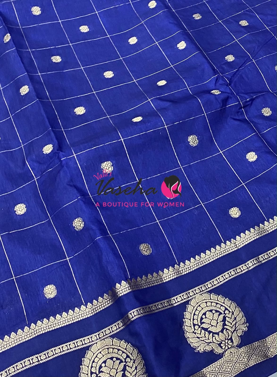 Semi Tussar Silk Saree | Dark Blue   Shade |VVSTS060