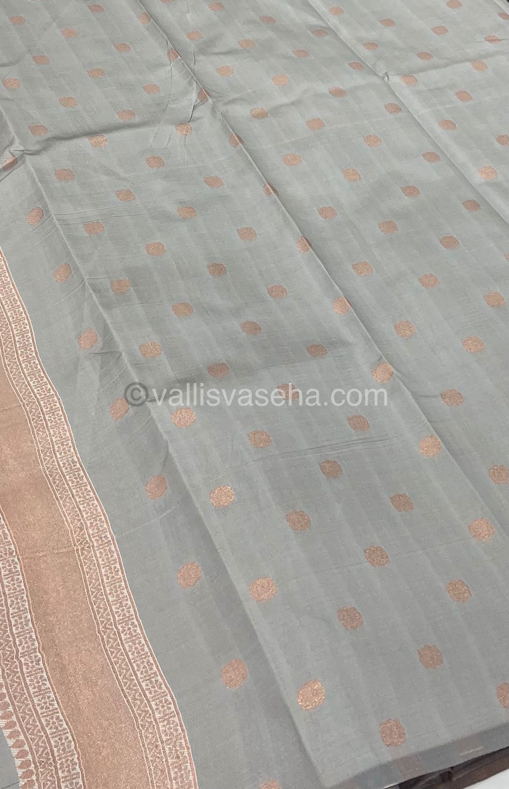 Semi Silk Saree - Kanchi Semi Silk Style - Peacock Border - VVSSS006